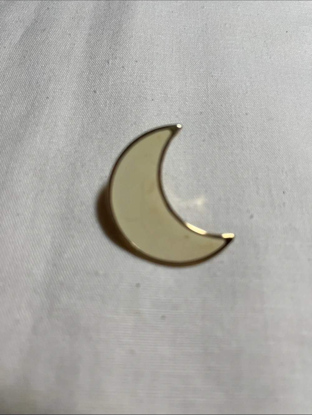 Monet Cream Enamel Crescent Moon Clip On Earrings